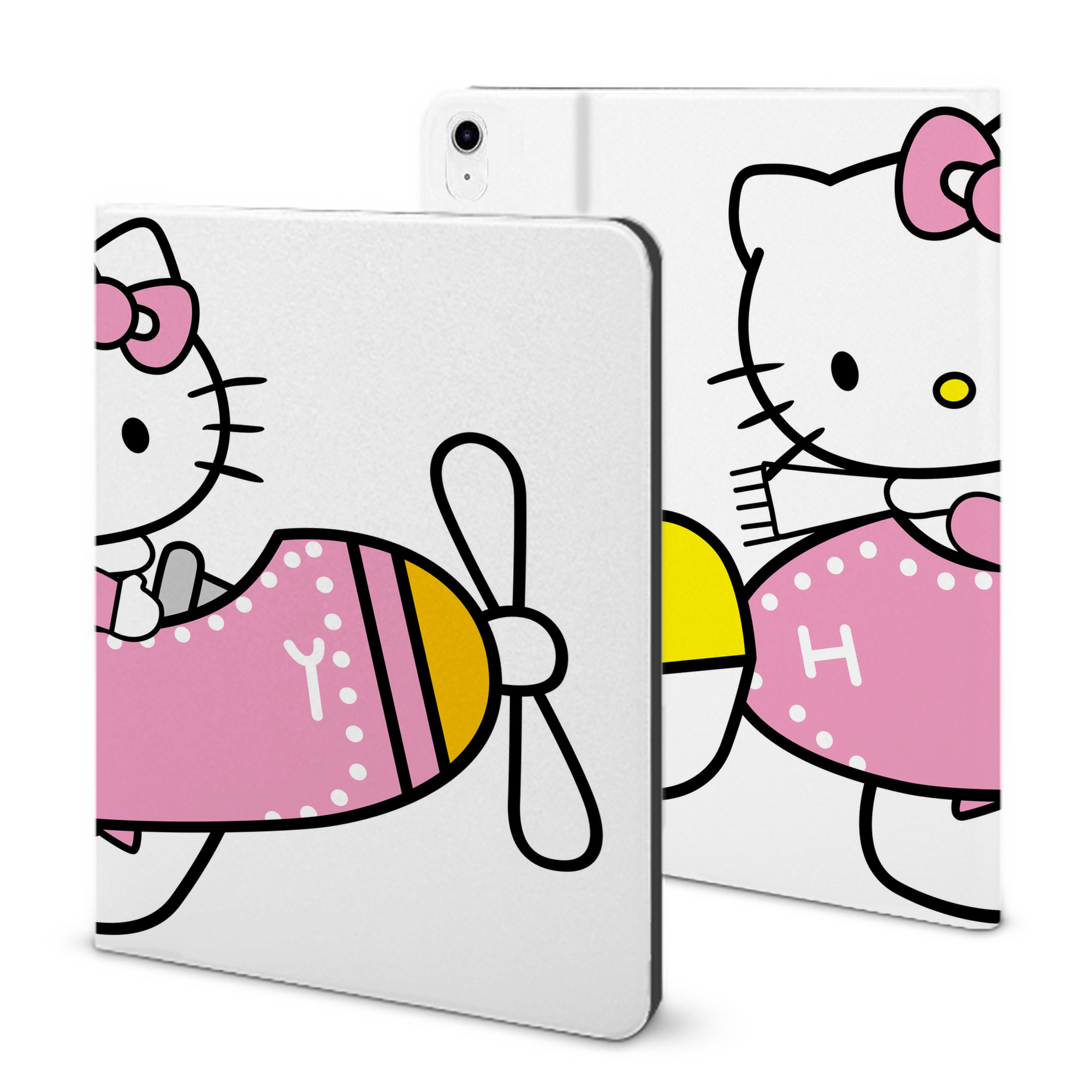 （画像用） Hello Kitty ハローキティ IPad ケース ブック型 PUレザー TPU 耐衝撃 軽量 薄型 ペン収納なし 全面保護 IPad 各モデル対応